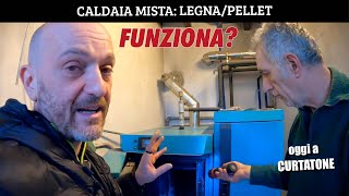 CALDAIA MISTA LEGNA E PELLET FUNZIONA ​🔥​🔥​🔥​​🔥​🔥​🔥​ [upl. by Eugor]