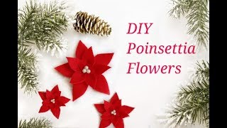 DIY Poinsettia Flower using Felt  DIY Christmas decorations  12 DIYs of Christmas [upl. by Abagail765]