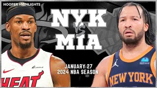 Miami Heat vs New York Knicks Full Game Highlights  Jan 27  2024 NBA Season [upl. by Einuj]