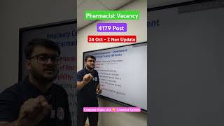 4179  Pharmacist Vacancy Update pharmacist paramedical rrbpharmacist [upl. by Ymereg]