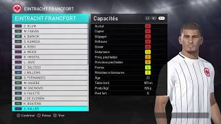 PES 2018 EINTRACHT FRANKFURT created players stats [upl. by Reg]