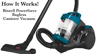 Vacuum CleanerBissell Powerforce Bagless Canister UnboxingDemoReviewHow To Use [upl. by Ahsitaf]