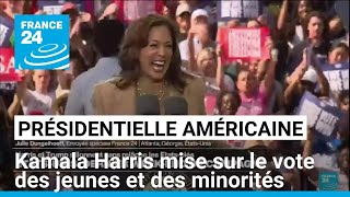 Campagne américaine  Kamala Harris mise sur le vote des jeunes et des minorités • FRANCE 24 [upl. by Eiralih]