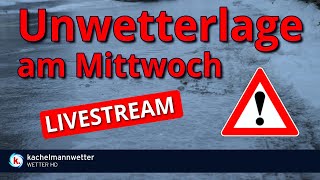 LiveUpdate ab 0730 Uhr Schnee amp Eisregen mit Luftmassengrenze am Mittwoch [upl. by Amada27]