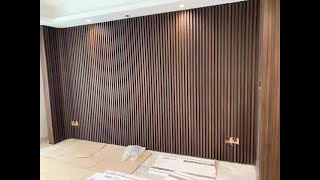 Interior WPC Wall Panel Instalation Easy Quick [upl. by Yelsew]