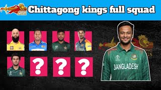 Chittagong Kings Bpl 2025 Full Squad  Chittagong kings full squad Bpl 2025 Draft [upl. by Einniw291]