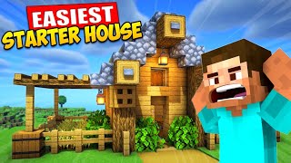 Minecraft Easy Starter Survival House 🏡  Build tutorial for survival day 9 [upl. by Onitsuaf]