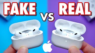 Airpods pro real vs fake How to spot counterfeit  clone Apple air pods [upl. by Grunenwald]