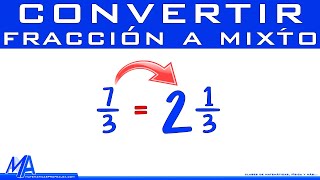 Convertir fracción en número mixto [upl. by Niwre]