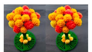 Unique GULDASTA craftsHow to make Flower vase with woolGuldasta Banane ka Tarika [upl. by Avis327]