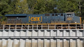 M401 with CSX 3201 with a CP and KCS locomotive trailing [upl. by Guinn]