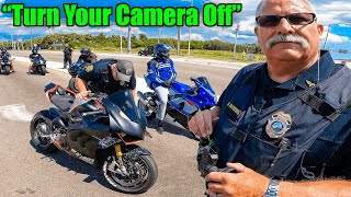 6 COPS RAID amp SHUT DOWN GROUP RIDE đź¤  Panigale V4 SP2 Ninja H2 Hayabusa ZX10r ZX6r R6 [upl. by Etnovad]