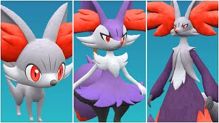 FULL FENNEKIN EVOLUTION TEAM Shiny Fennekin Braixen Delphox Moveset Scarlet Violet [upl. by Mcmillan]