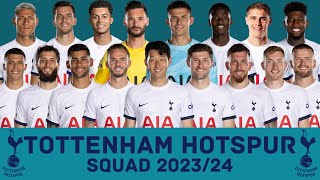 TOTTENHAM HOTSPUR FC Squad Season 202324  Tottenham Hotspur  FootWorld [upl. by Eninotna]