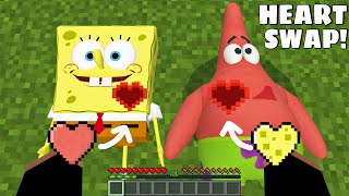 What if I SWAP THE HEART OF SPONGEBOB AND PATRICK in Minecraft  Gameplay  Coffin Meme [upl. by Pitchford]