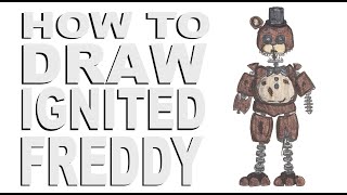 How to draw Ignited Freddy FNAF [upl. by Naoma990]