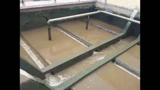 Back washing process Rapid sand filter in water treatment plant [upl. by Eelatan]