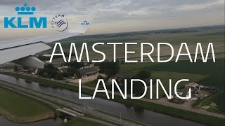 Amazing Landing  Amsterdam Schiphol airport KLM HD 15 [upl. by Jemimah]