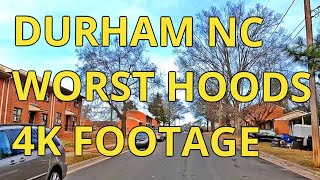 DURHAM NC WORST HOODS 4K  DEC 24 🎅 CHRISTMAS EVE [upl. by Adimra]