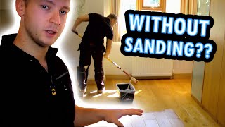 How to Refinish a Wood Floor Without Sanding under 1 hour [upl. by Avat]