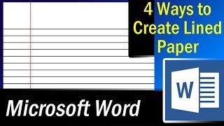 4 Easy ways to create lined paper in MS Word – Microsoft Word Tutorial [upl. by Llenyar]