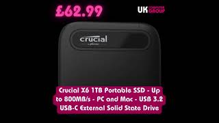 Crucial X6 1TB Portable SSD  Up to 800MBs  PC and Mac  USB 32 USBC External Solid State Drive [upl. by Adams860]