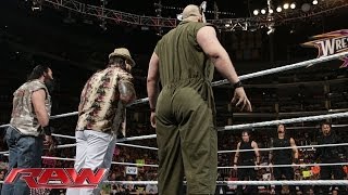 The Shield and The Wyatt Family stare each other down Raw Feb 10 2014 [upl. by Adnerak672]