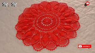 TAPETE CON PUNTO RELIEVE TEJIDO A CROCHET PASO A PASO PARTE 1  MANUALIDADES MARTINA [upl. by Rohclem]