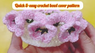 crochet pretty bowl covercrochet basketcrochet soup bowl holderQuick amp easy crochet pattern [upl. by Liss]