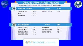 Victorian Turf CA  Deer Park Club Womens Div  Grand Final  Caroline Springs v Westmeadows [upl. by Munson]