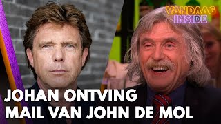 Johan ontving mail van John de Mol Hij heeft wel humor  VANDAAG INSIDE [upl. by Nhguav949]