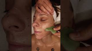 🟢 Skin Care ASMR Gua Sha 💚 estheticianlife skincareasmr skincaretips [upl. by Jennings]