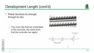 CE 413 Lecture 35 Development Length 20190412 [upl. by Rehctelf]