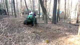 John Deere 2520 cutting trails with the 413 Rotary Mower [upl. by Eliza330]