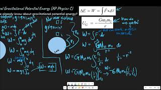 Universal Gravitational Potential Energy for AP Physics C Mechanics style classes [upl. by Aicilaanna726]