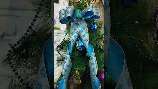 PEACOCK THEME CHRISTMAS TREE  PEACOCK FEATHER BOW ACCENT christmas [upl. by Valida]