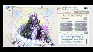 Touhou Lost Word Patchouli E1 Voicelines Supreme Element Magic [upl. by Nnylesor710]