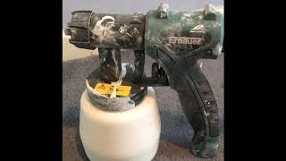 Erbauer HVLP painter sprayer review and spraying results with emulsion paint [upl. by Mat]