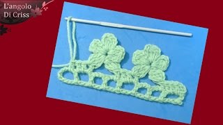 Bordo con fiori alluncinetto quotBalcone fioritoquot tutorial passo a passo [upl. by Mignonne65]