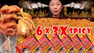 Six Pack 3x Spicy Noodles In Five Minute🤩 Food Challenge  Eating Spicy Noodles  Nepali Mukbang [upl. by Alverson983]