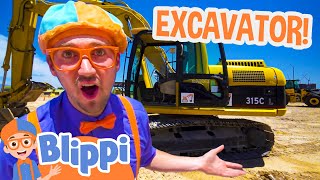 Blippi Drives a GIANT Excavator in a Construction Site  Blippi Full Episodes [upl. by Yalahs519]