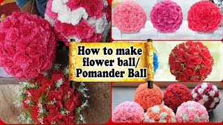 How to make pomanderHow to make flower ballsHanging flower ballsCarnation Flower ballspomander [upl. by Celik872]