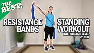 THE BEST Standing Resistance Bands Workout For Seniors  Intermediate Level  28Min [upl. by Laleb]