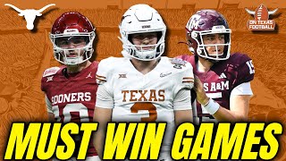 Talkin Ball  Must Wins Trap Games amp Important Recruiting Games on the Schedule  Texas Football [upl. by Farver]