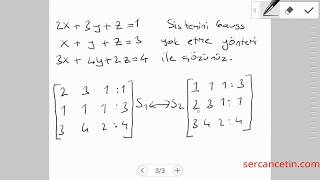 Gauss Yok Etme Metodu İle Denklem Çözme Ders 5 [upl. by Barcroft234]