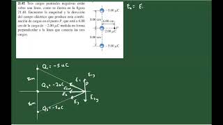 Campo Eléctrico en el Punto P Debido a un Arreglo Vertical de Tres Cargas ejercicio 2147 [upl. by Oiziruam]