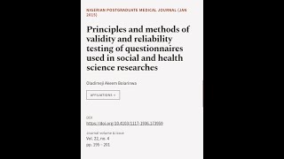 Principles and methods of validity and reliability testing of questionnaires used in   RTCLTV [upl. by Januarius]