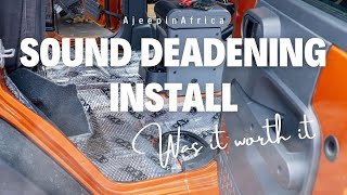 Sound deadening install  Jeep Wrangler Overland Build [upl. by Rodrick]