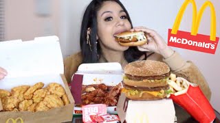 MCDONALDS MUKBANG BIG MAC HONEY BBQ GLAZED TENDERS McCHICKEN 20 PC NUGGETS FRIES EATING SHOW [upl. by Tegan261]