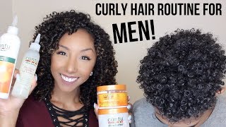 Curly Hair Routine For MEN Using Cantu Products  BiancaReneeToday [upl. by Syl695]